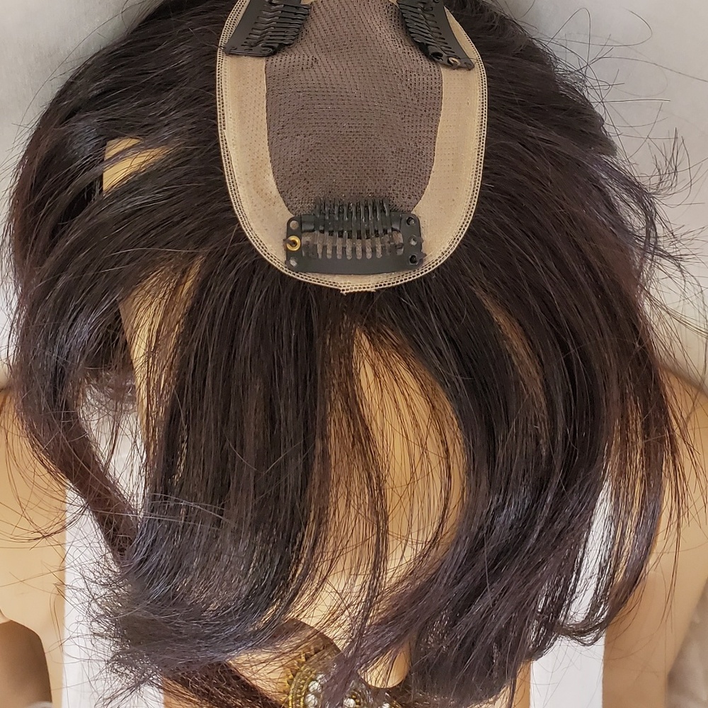 12″ Women’s Clip in Closure,Human Hair,3″X4.5" #1B - Picture 4 of 6